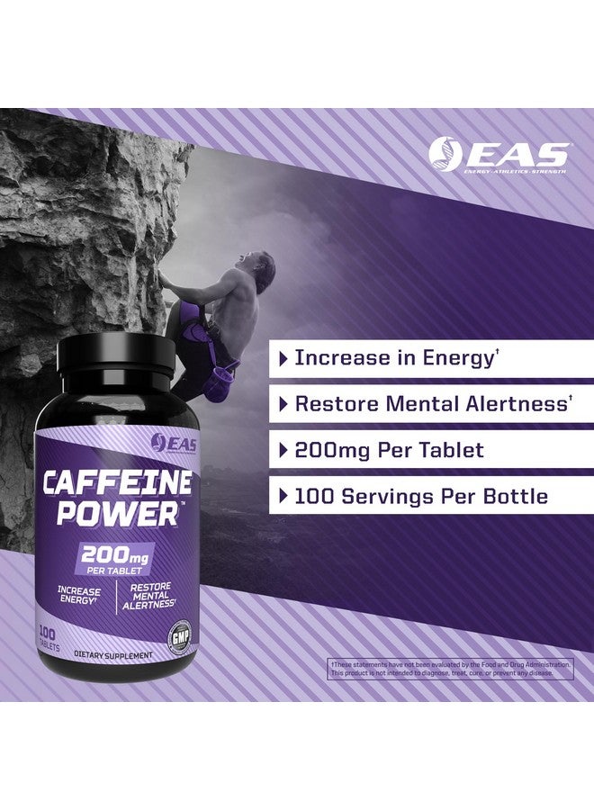 EAS Caffeine Power 200mg | Caffeine Pills Supplement | Increase Energy & Restore Mental Alertness | Gluten Free, Non GMO, Vegetarian Friendly | 100 Tablets - Image 3