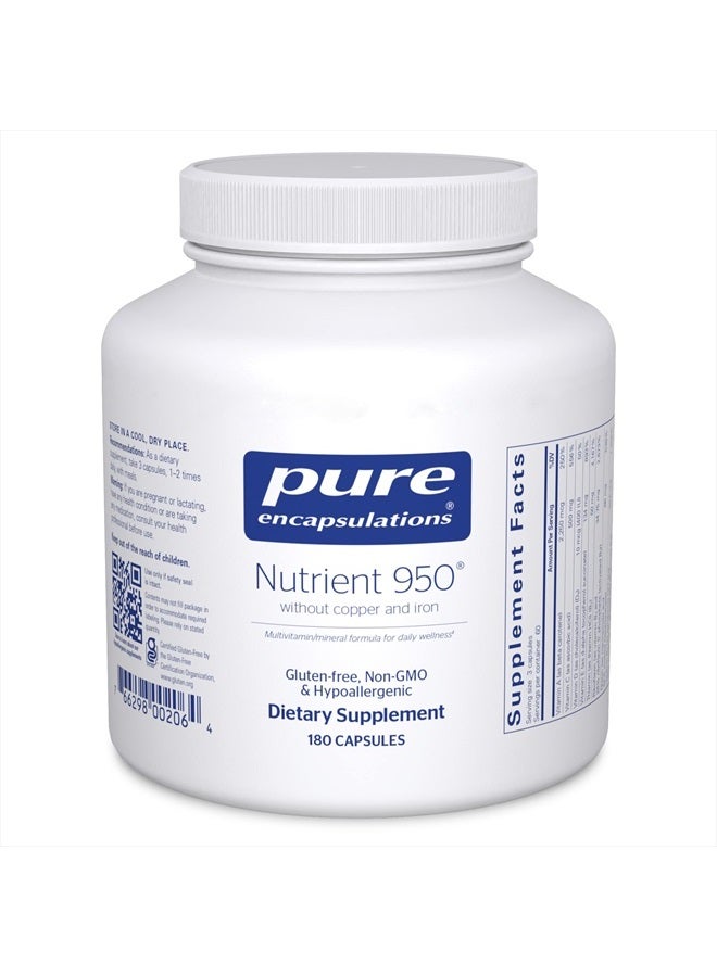 Pure Encapsulations مغذيات 950 بدون نحاس وحديد | تركيبة متعددة الفيتامينات والمعادن hypoallergenic لصحة مثالية | 180 كبسولة - Image 1