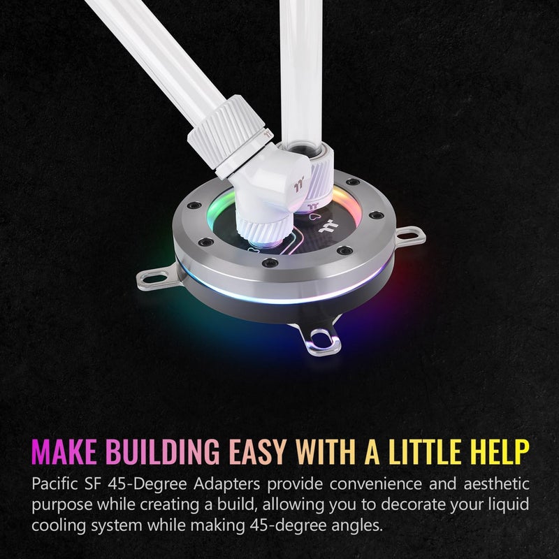 Thermaltake Pacific SF 45 Degree Adapter WhiteDIY LCSFittings CLW397CU00WTA - Image 3
