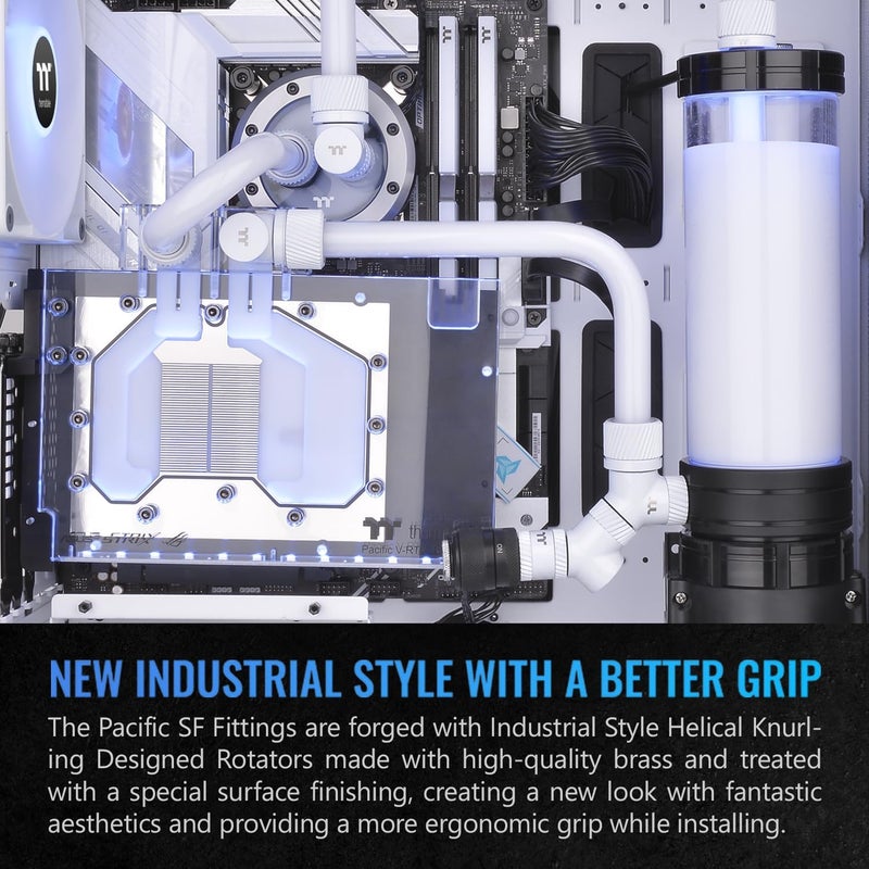 Thermaltake Pacific SF 45 Degree Adapter WhiteDIY LCSFittings CLW397CU00WTA - Image 4