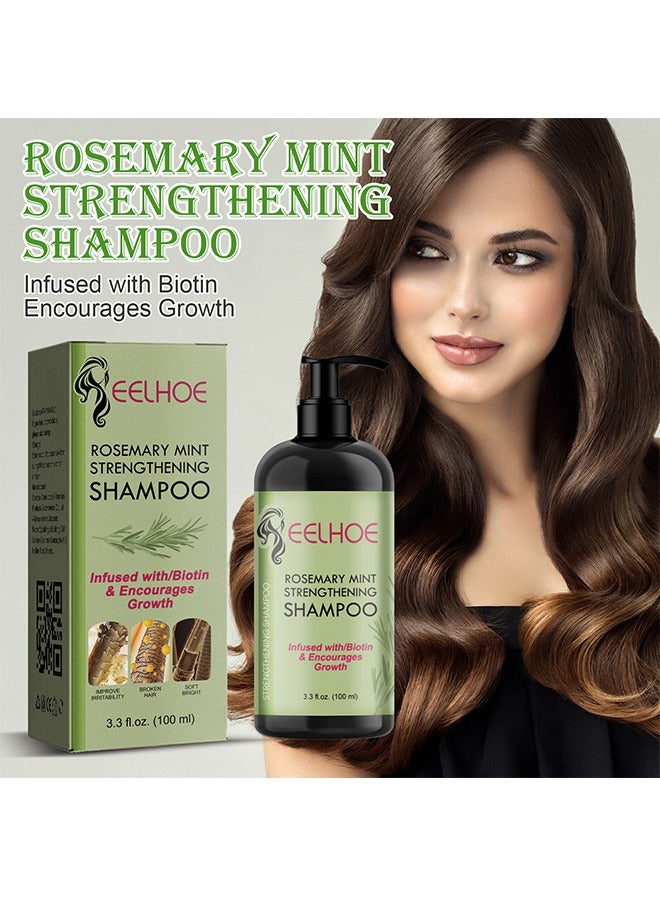 EELHOE Rosemary Mint Strengthening Shampoo -  Infused with Biotin, Cleanses and Helps Strengthen Weak and Brittle Hair 100ml - Image 1
