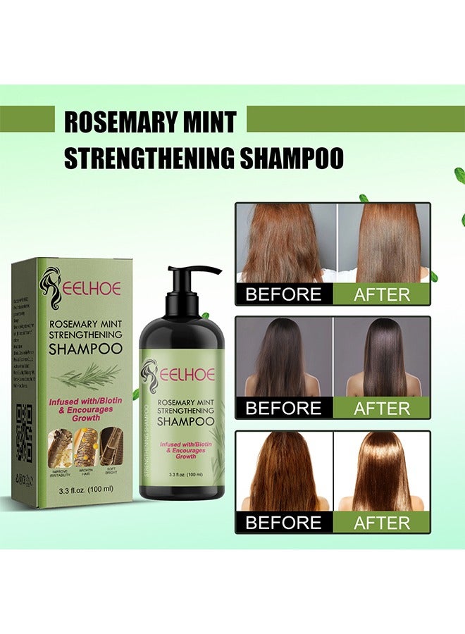 EELHOE Rosemary Mint Strengthening Shampoo -  Infused with Biotin, Cleanses and Helps Strengthen Weak and Brittle Hair 100ml - Image 2