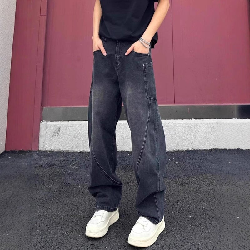 Unisex Classic Denim Jeans Loose Fit Daily Outdoor Wear - Image 3
