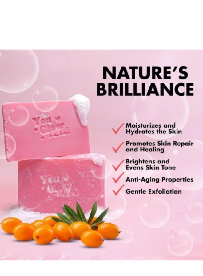 You Glow Babe Beauty White Soap 5 x 70g Micro Peeling Whitening Soap With Snail Extract Sea Buckthorn Natural Glow Body Cleanser - Image 4