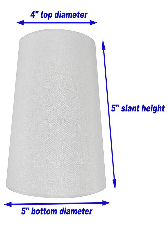 Meriville Set of 6 Off White Faux Silk Clip On Chandelier Lamp Shades, 4-inch by 5-inch by 5-inch - Image 3