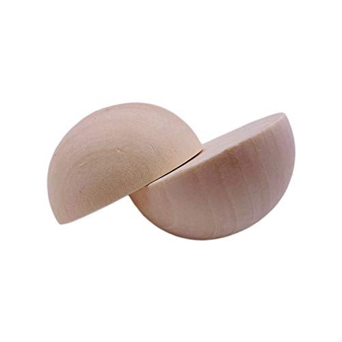 William Craft Unfinished Split Wood Balls 20 Pcs 2 Inch Diameters Half Wooden Balls Mini Hemisphere Half Craft Balls for DIY Projects Kids Arts and Craft Supplies - Image 2