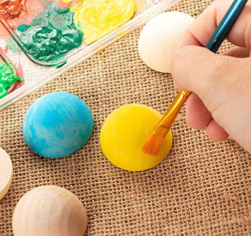 William Craft Unfinished Split Wood Balls 20 Pcs 2 Inch Diameters Half Wooden Balls Mini Hemisphere Half Craft Balls for DIY Projects Kids Arts and Craft Supplies - Image 3