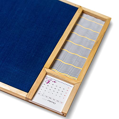 IVEI Metal Board, Pinboard, Whiteboard with Calendar - Set of 2- Dark Blue - Image 3