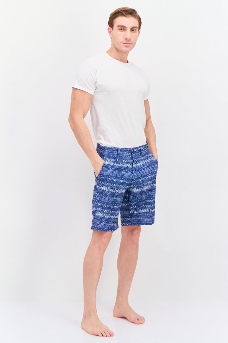 Vintage 1946 Men Allover Print Board Shorts, Navy  - Image 4