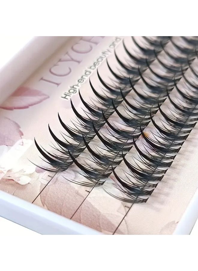 Icycheer Cat Eye Fluffy False Eyelashes Extensions 0 07mm Thick C Curl 12mm Reusable Natural Look DIY Lash Clusters For Full Volume Mixed Length Segment Lashes For Home Or Salon Use - Image 5