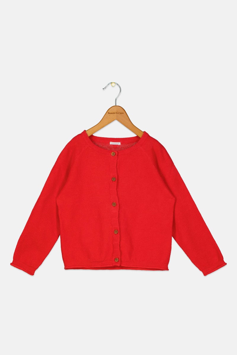Overkids كارديغان محبوك للفتيات الصغيرات، أحمر - Image 3