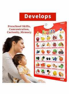 Generic Electronic Interactive Alphabet Wall Chart, Alphabet Poster, Fruits  Music Posters, Education Toys for Kids, Speech Therapy Toys, Used for Toddler Activities  Preschool Learning, Gift for  - Image 5