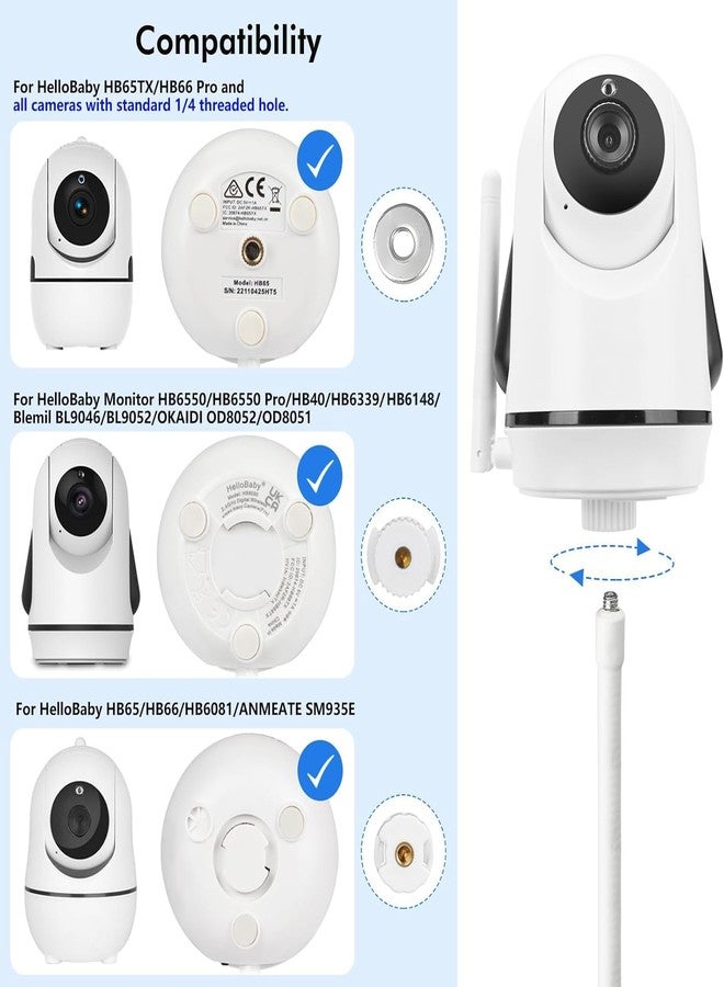 Annkoifu Flexible Baby Monitor Mount for HelloBaby HB65/HB40/HB6550/HB66/HB6339/HB6081/HB6550 Pro, ANMEATE SM935E, Baby Camera Holder Without Drilling, Attach Wherever You Want - Image 2