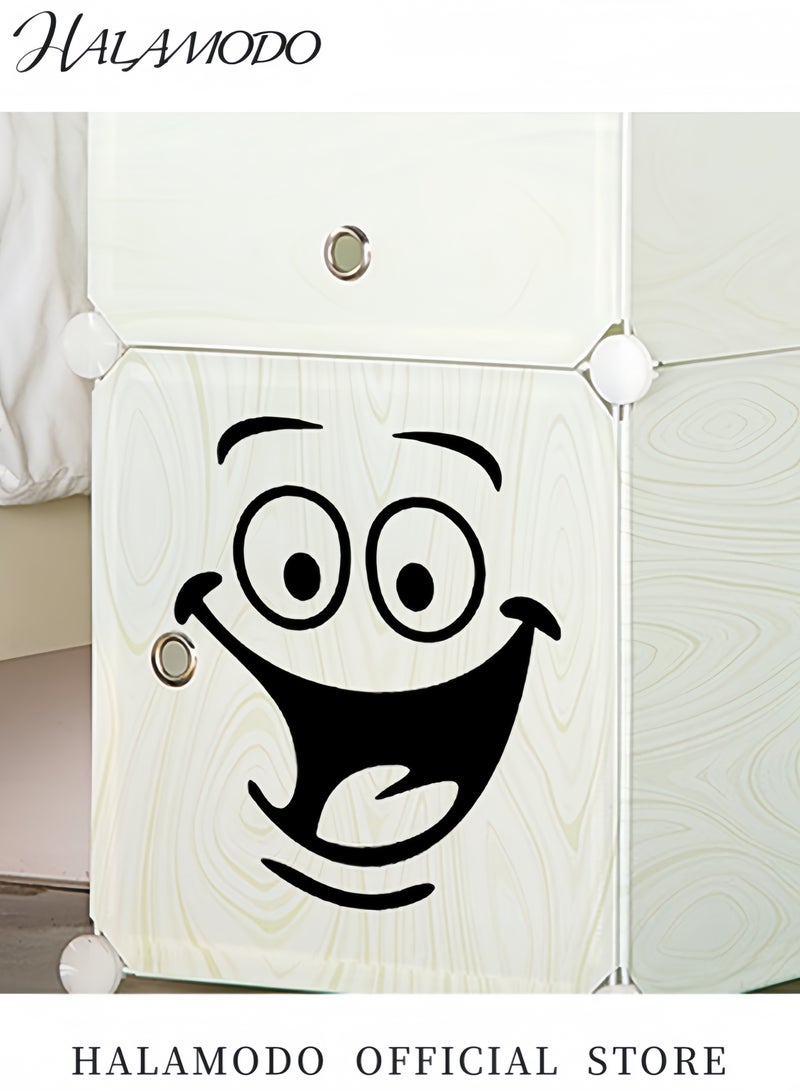 HALAMODO Cartoon Smile Face Toilet Seat Sticker Black 24 x 18cm - Image 5