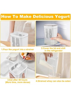 LIGHTNIING HAMMERZ LIGHTNIING HAMMERZ Hung Curd Strainer Box Curd Maker and Greek Yogurt Maker 1100ml Fine Mesh Strainer with Lid Multifunctional Yoghurt Filter Curd Maker for Home Whey Separator  - Image 4