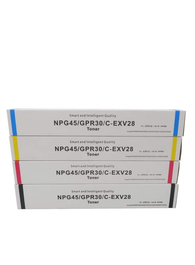 Office maker CEXV28 4- Color Toner Cartridge for Use in Image Runner - IR Adv C5250/C5255/C5045/C5051I - Image 1