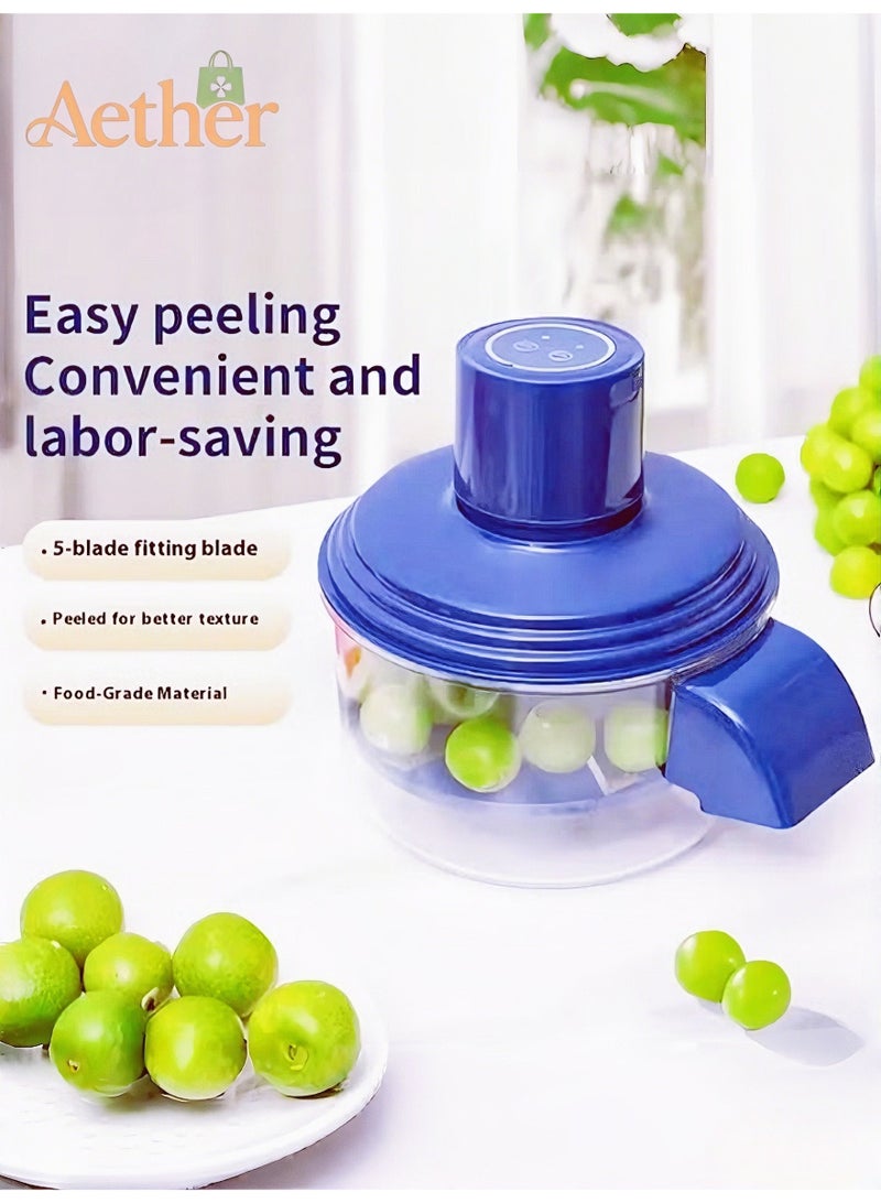 أثير مقشرة خضروات الفواكه الكهربائية الأوتوماتيكية باللون الأزرق مع نظام طرد - Image 1