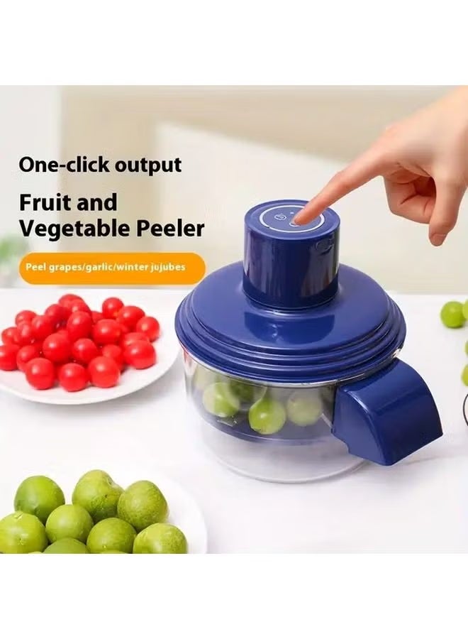 أثير مقشرة خضروات الفواكه الكهربائية الأوتوماتيكية باللون الأزرق مع نظام طرد - Image 2