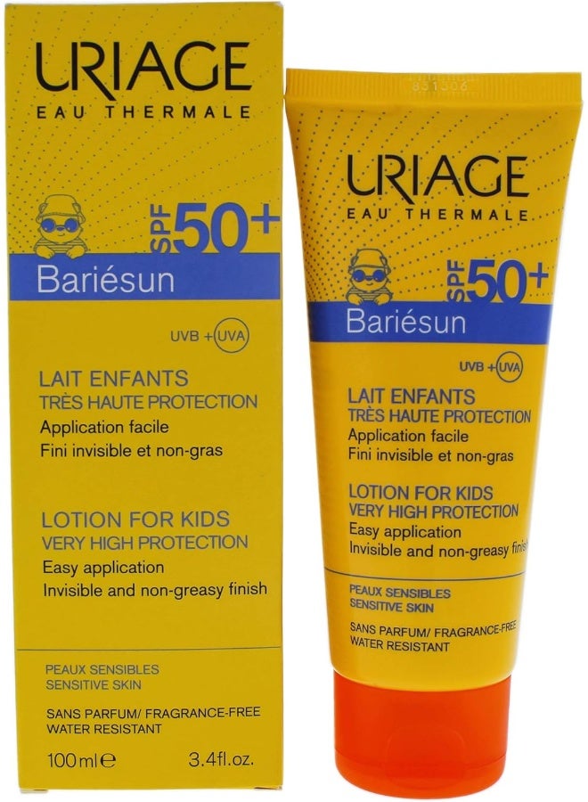 Uriage حليب واقي شمس باريسون SPF 50+ للأطفال، 100 مل