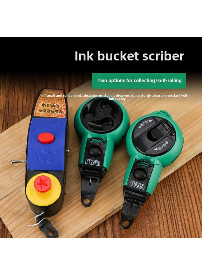 Diao Automatic Manual Ink Bucket Woodworking Tool Scriber Hand Roll Hand Roll Self Roll Measuring Ink Bucket-Model:Automatic Ink Fountain  - Image 2