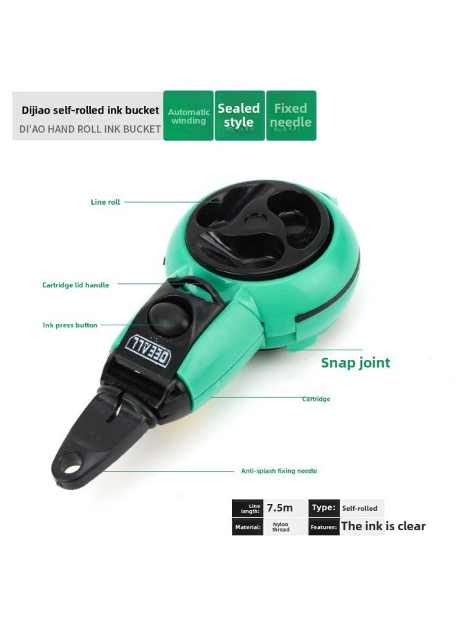Diao Automatic Manual Ink Bucket Woodworking Tool Scriber Hand Roll Hand Roll Self Roll Measuring Ink Bucket-Model:Automatic Ink Fountain  - Image 1