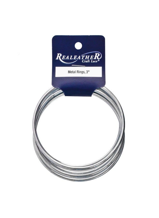 Realeather Crafts Zinc Metal Rings 3 Inch 6 Pack (Bri 03 06) Silver - Image 1