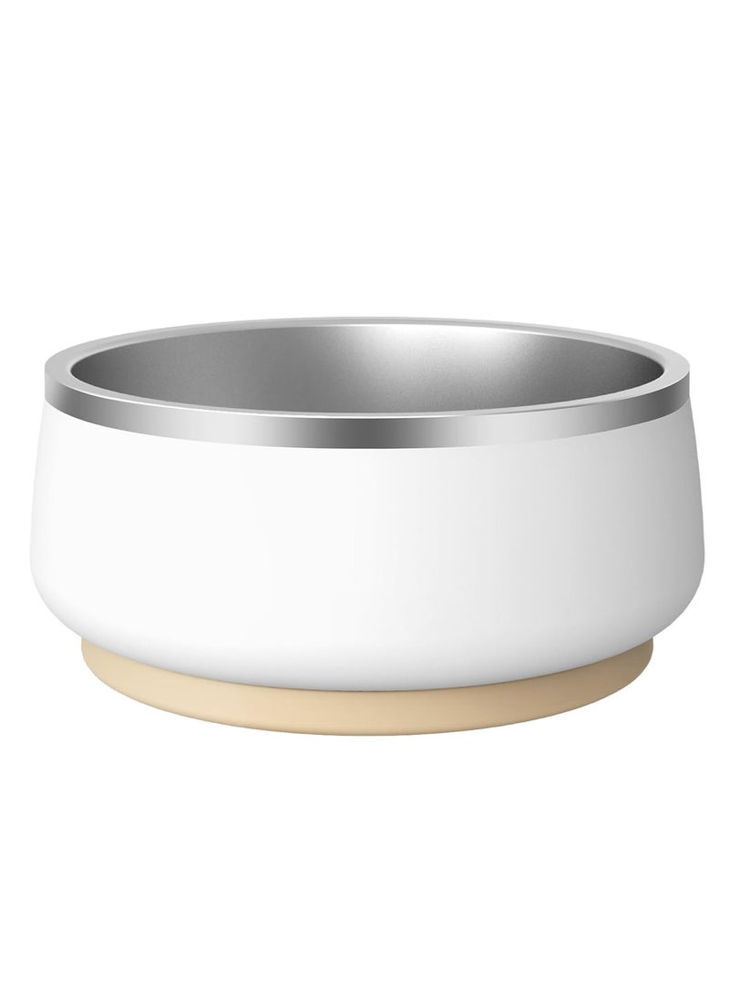 Generic - Stainless Steel Dog Bowl 34oz, Non-Slip, Double Wall Insulated, Dishwasher Safe for All Dog Sizes and Cats, Durable and Stylish White Design - Image 1