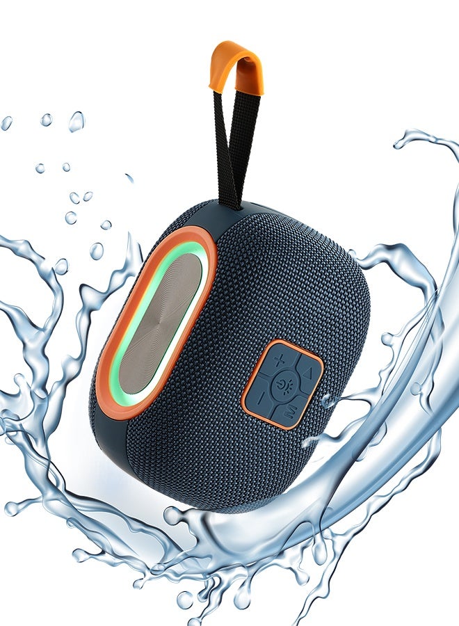 LAWAZIM Waterproof Bluetooth Speaker-5W - Blue Color - Portable Wireless Speaker with Dual-Sided Sound, TF/USB/FM/AUX Playback, and USB Charging - Ideal for Travel, Outdoor Use, and Home Entertainment - Image 1