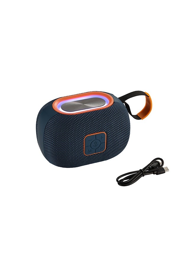 LAWAZIM Waterproof Bluetooth Speaker-5W - Blue Color - Portable Wireless Speaker with Dual-Sided Sound, TF/USB/FM/AUX Playback, and USB Charging - Ideal for Travel, Outdoor Use, and Home Entertainment - Image 2