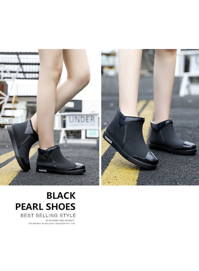 New Fashion Men's Rain Boots Women's Summer Non-slip Wear-resistant Comfortable Thick Bottom Short Tube Couple Water Shoes Outer Wear Men's And Women's Rubber Shoes