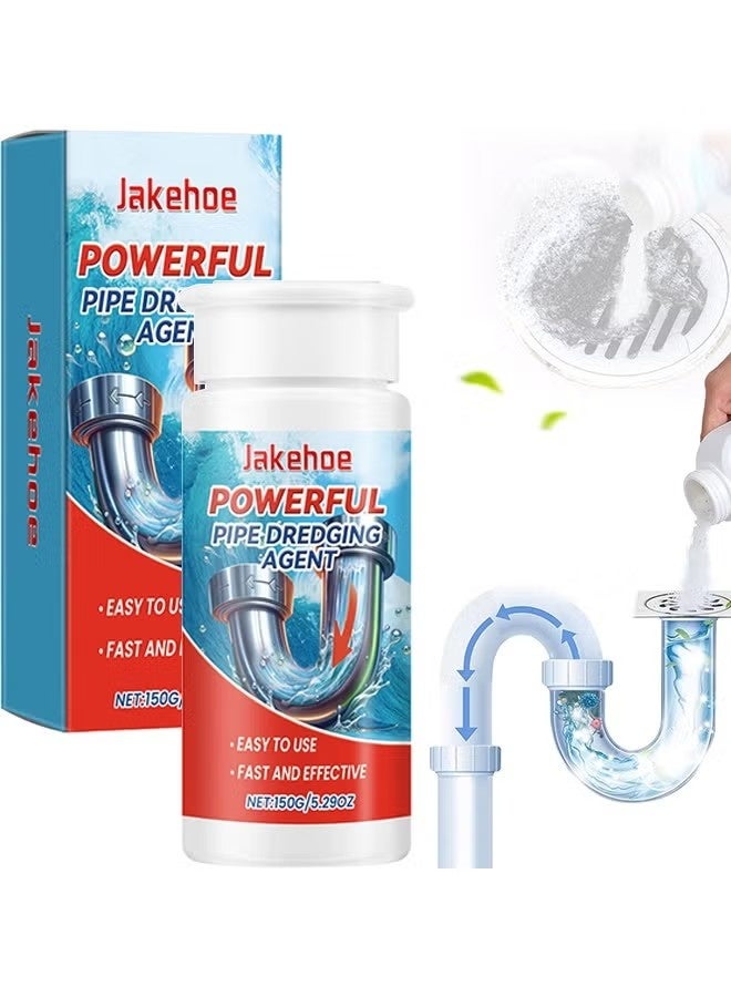 Jakehoe Pipe Dredging Agent, Sewer Deodoriser Pipe Unblocker, Drain Clog Remover And Cleaner, Toilet, Kitchen, Bathroom Drain Cleaning Agent, Quick Unclogging Sewer Cleaner, Convenient To Use, Quick To Unclog 150G - Image 1