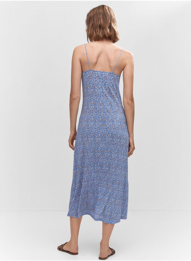 MANGO - Ruched Floral Print Dress - Image 1