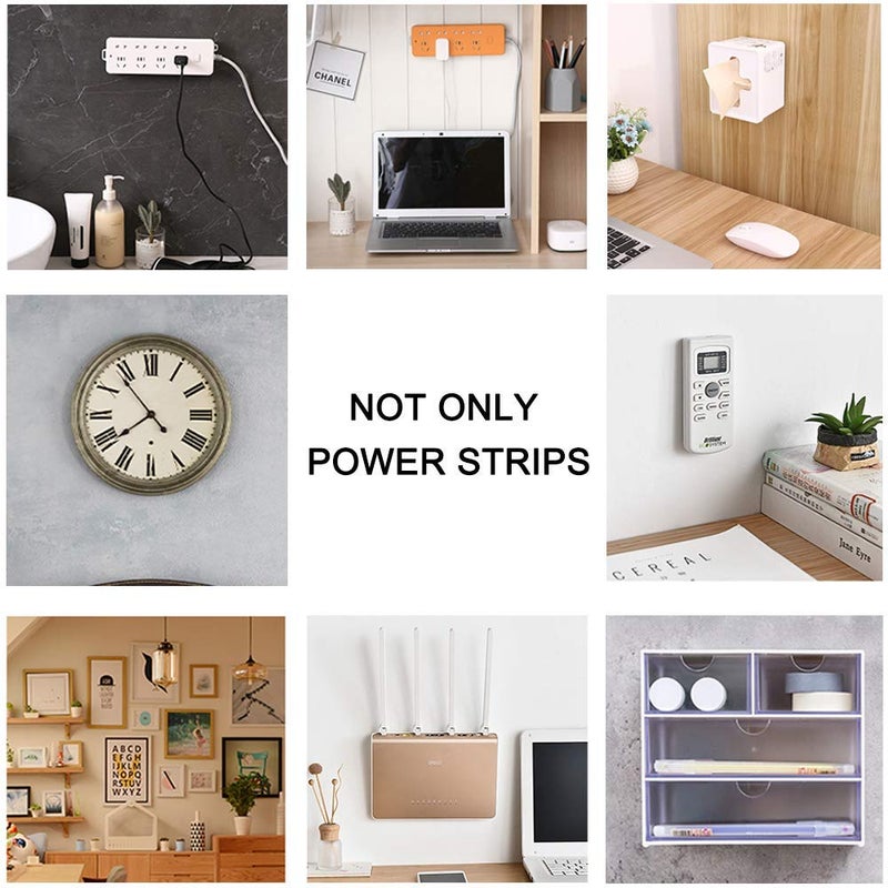 PLENARO PLENARO Power Strip Holder Fixator No Hole Plugin Wall Socket Sticker Fixerfor Desk Wall Router Remote Control Paper Towel Box Pack of 1  - Image 4