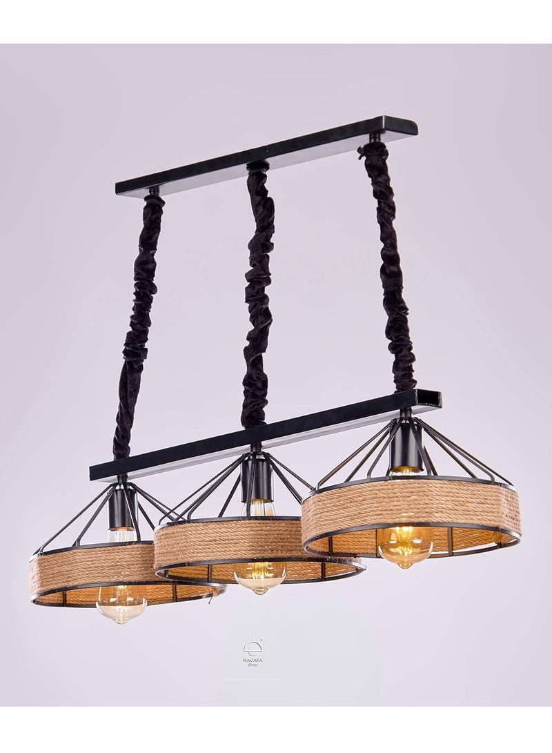 Modern Linen Hatts 3 Lamp Pendant Chandelier Shop RB1054  - Image 1