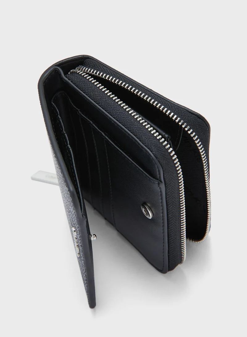 CALVIN KLEIN Monogram Zip Around Medium Size Wallet