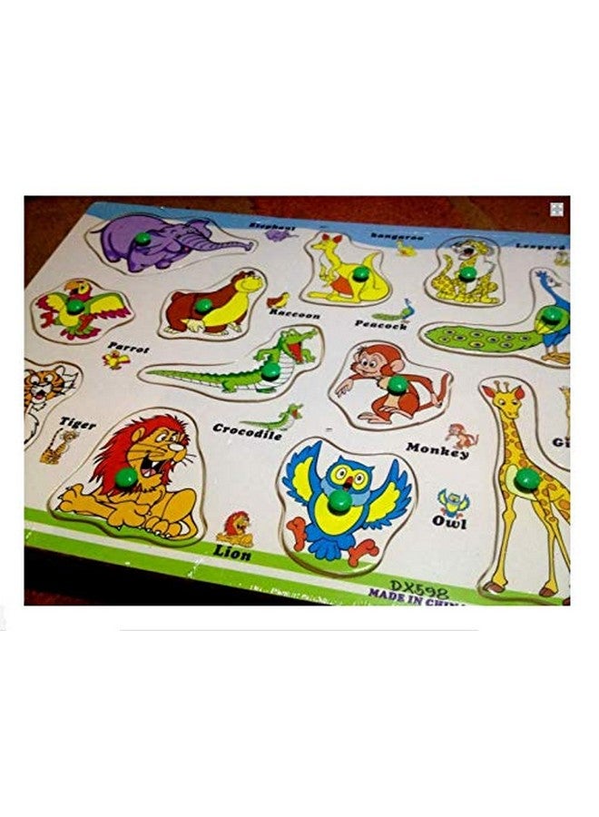 فنبلاست لوحة تعليمية خشبية ملونة من فن بلاست للأطفال مزودة بمقابض، صينية لوح خشبي تعليمي، مقاس 30 × 22 سم، متوفرة بـ 8 أشكال مختلفة (حيوان لطيف) - Image 3