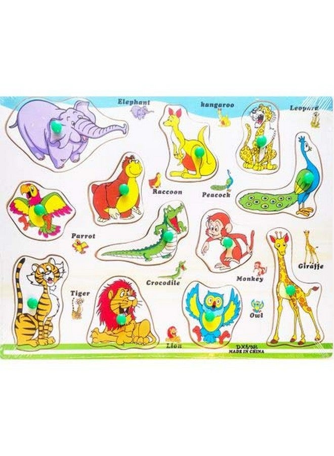 فنبلاست لوحة تعليمية خشبية ملونة من فن بلاست للأطفال مزودة بمقابض، صينية لوح خشبي تعليمي، مقاس 30 × 22 سم، متوفرة بـ 8 أشكال مختلفة (حيوان لطيف) - Image 2