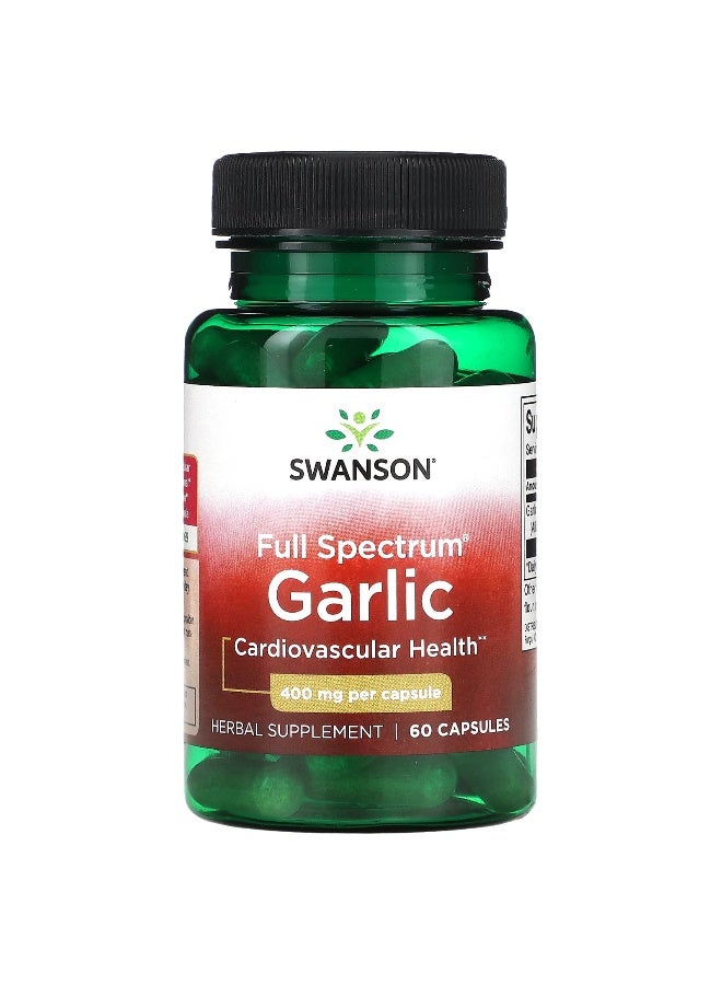Swanson, Full Spectrum Garlic, 400 mg, 60 Capsules - Image 1