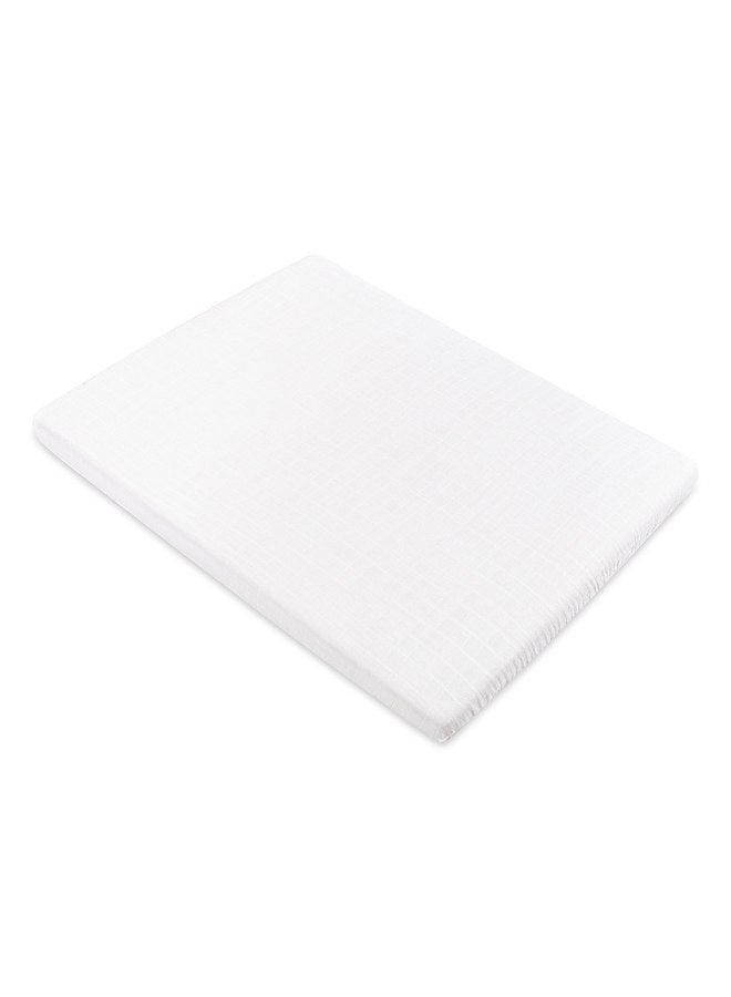 Babyletto 100% Organic Cotton All-Stages Midi Crib Sheet, GOTS-Certified, Fitted 360°, Ultra-Soft and Breathable Muslin - Plain White - Image 2