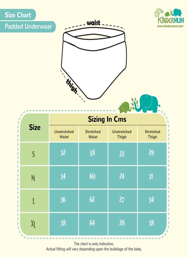 Kindermum | Padded Underwear | Potty Training Pants | Geometry Block | Cotton | Baby Training Underwear | Multicolour | Medium (7-11Kgs) | Set of 2 | For Toddlers - Image 5