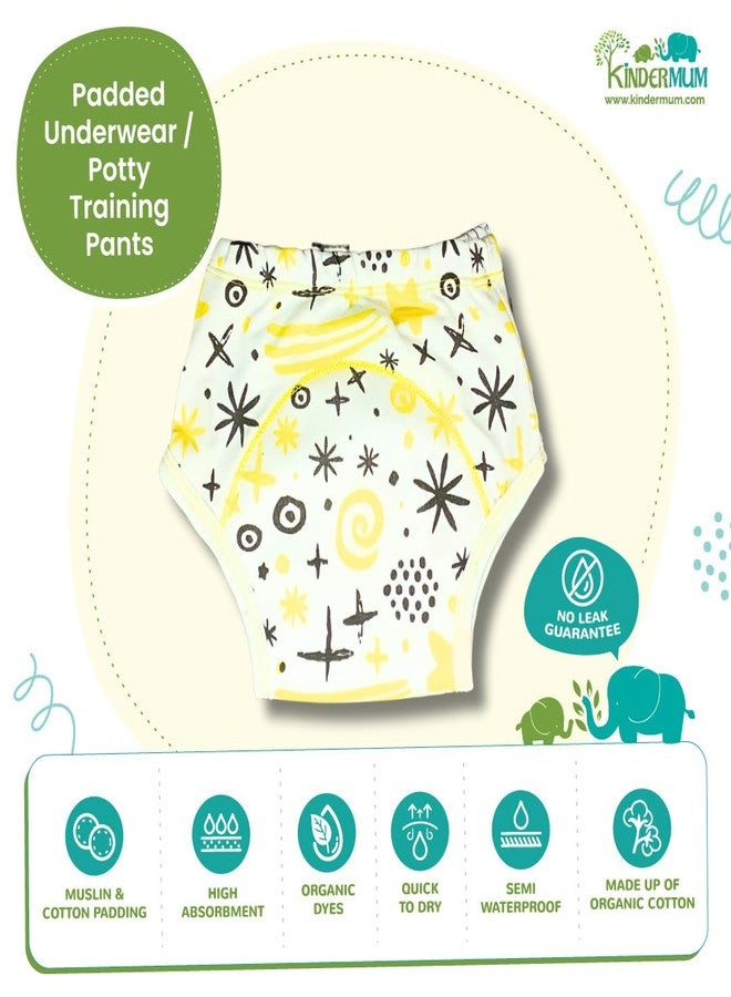Kindermum | Padded Underwear | Potty Training Pants | Geometry Block | Cotton | Baby Training Underwear | Multicolour | Medium (7-11Kgs) | Set of 2 | For Toddlers - Image 3