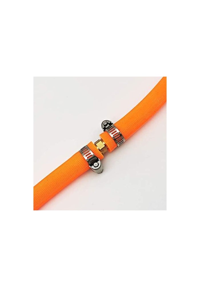 AQ AQSON AQSON 3 قطع 5/16" (8mm) موصل نحاسي مع وصلة خرطوم مع 6 مشابك أنابيب فولاذية للماء والوقود والهواء - Image 3