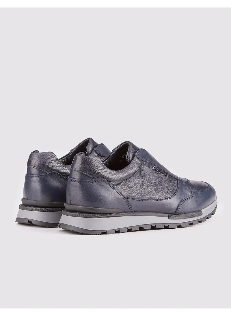 كاباني Leather Navy Blue Men's Sports Shoes
