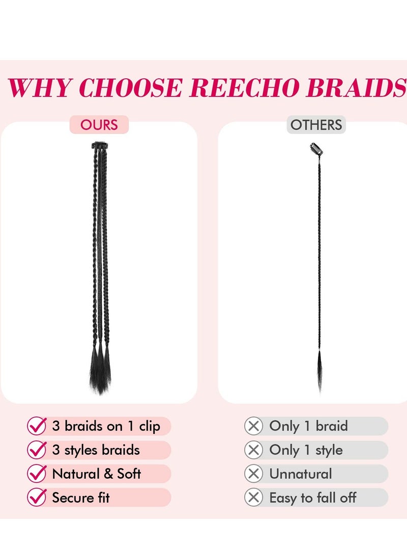 2 PCS Long Braid Ponytail Extension , Clip in Hair Extensions Baby Braids, 22" Long Natural Soft Synthetic Hairpieces for Women Daily Wear Copper - Image 4
