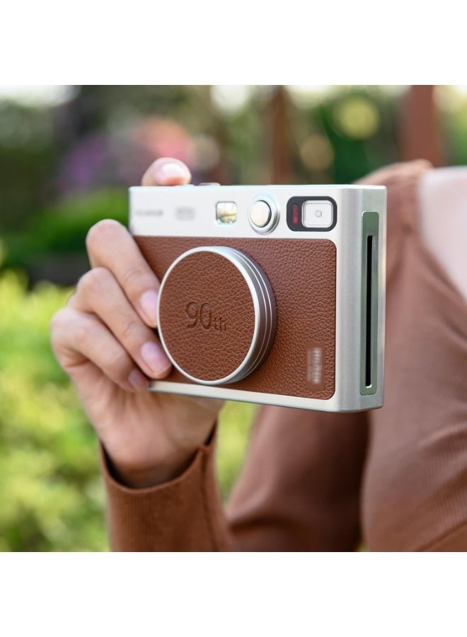 ZVEV Retro Leather Lens Cap for Fujifilm Instax Mini EVO, Brown Aluminum Anti-Dust Anti-Scratches Lightweight Camera Lens Cover with Soft EVA Interior, Accessories for Fuji Mini Evo Lens Protection Cover - Image 4