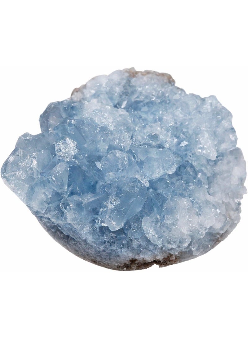 rockcloud Natural Raw Blue Celestite Mineral Healing Crystal Cluster Geode Irregular Home Decoration Gemstone Specimen Large - Image 1
