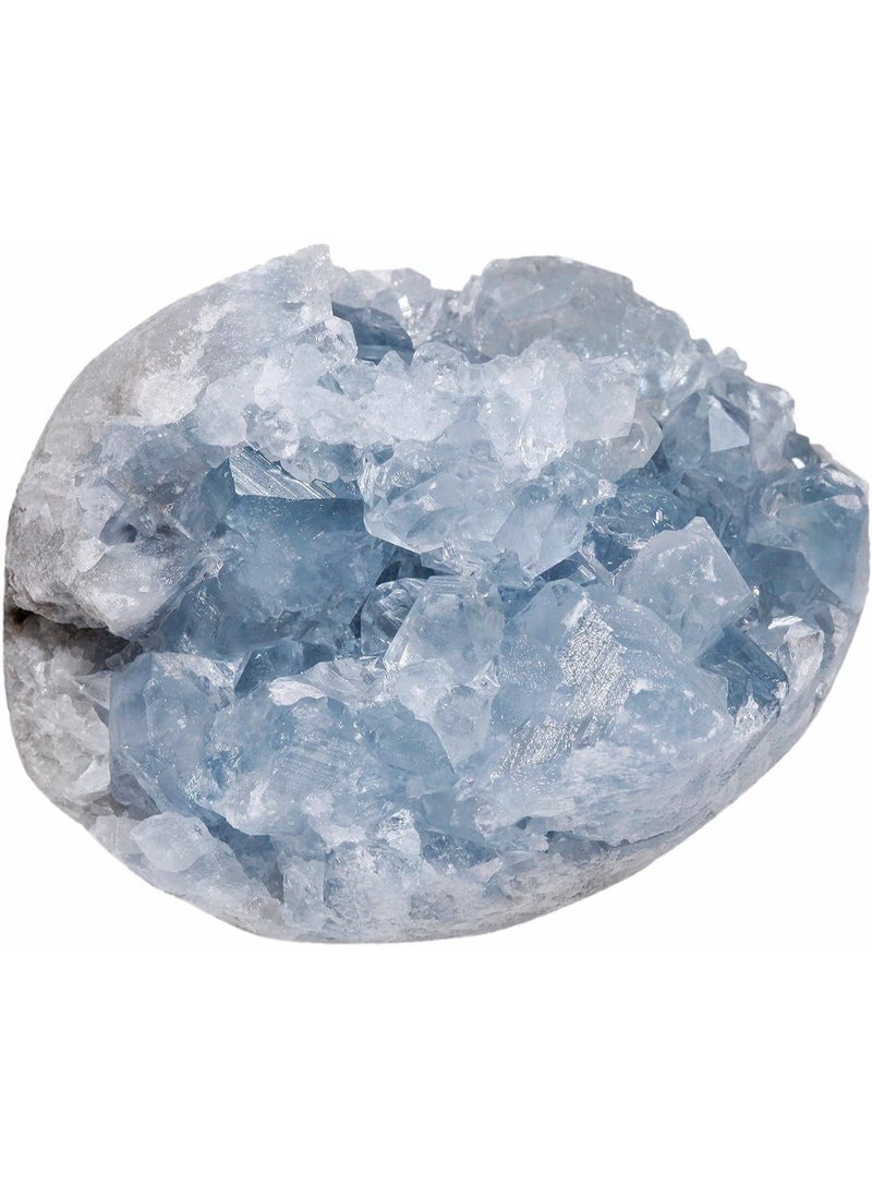 rockcloud Natural Raw Blue Celestite Mineral Healing Crystal Cluster Geode Irregular Home Decoration Gemstone Specimen Large - Image 2