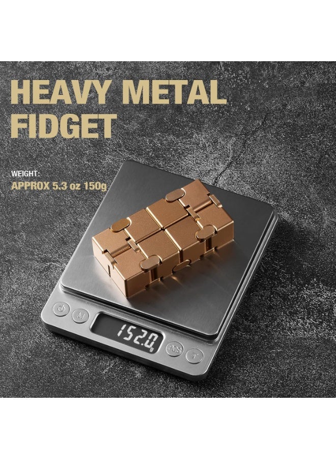 Gold Infinity Rubik's Cube, Children's Stress Relief Toy, Adult Stress Relief Toy, Teenager Stress Relief Toy, Adult Cool Metal Stress Relief Toy (Gold) - Image 2
