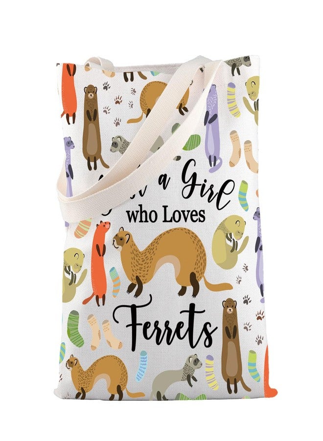 MBMSO Ferret Gifts for Women Ferret Tote Bag for Ferret Lovers Gifts Ferret Mom Gifts Ferret Shopping Bag Ferret Owner Gifts (Canvas, Ferret TB) - Image 1