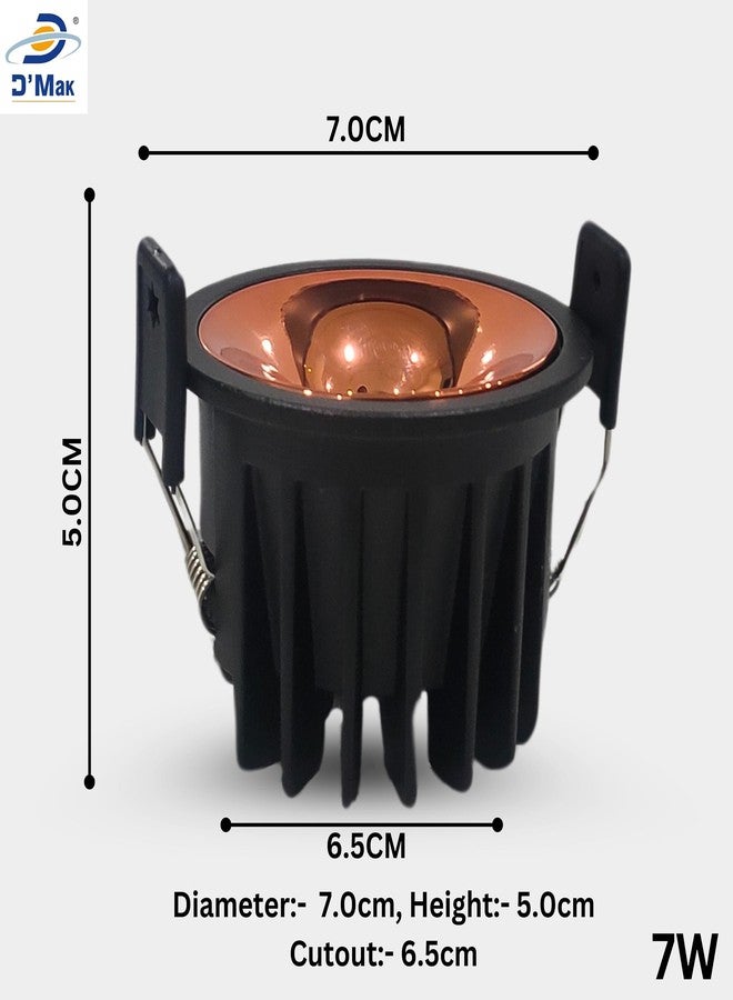 D'Mak مصباح D'Mak LED COB بقوة 7 واط ذو هيكل أسود مع عاكس ذهبي وردي (2، 3 في 1) - Image 4